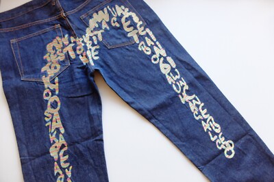 Vintage Evisu embroidered blue denim jeans W38* L29 VGC | eBay
