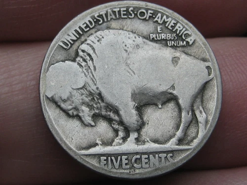 1915 D Buffalo Nickel 5 Cent Piece- Denver, Good Reverse Details