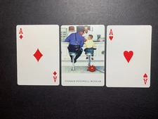 swap playing cards  NORMAN ROCKWELL   Lot of 2 RED Aces   THE RUNAWAY