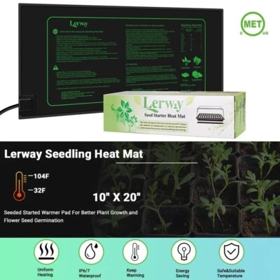 LERWAY Rettili Tappetino Riscaldante Per Piantina Propagatore Germinazione Serra Heat