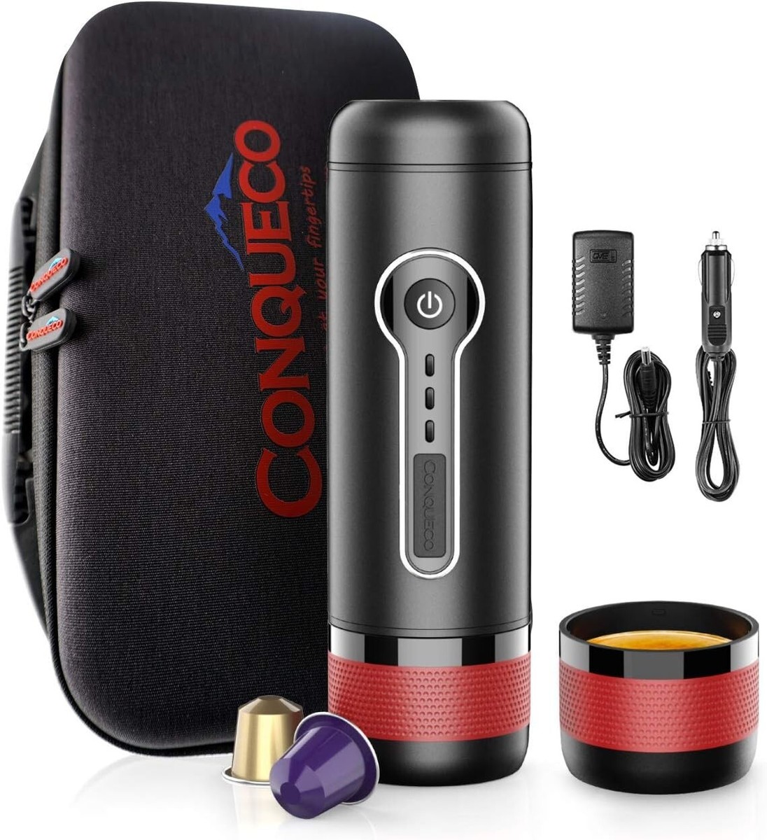 Conqueco 12V Travel Espresso Portable Coffee Maker with