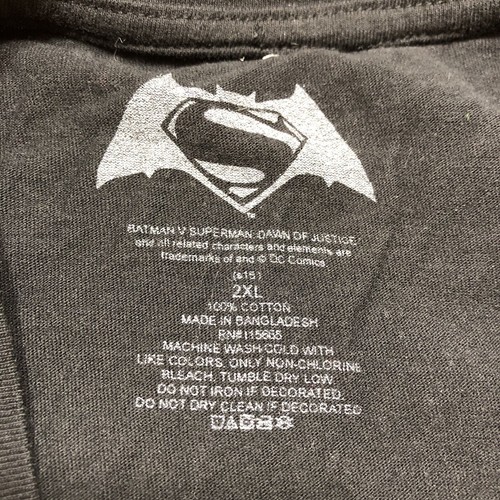 Batman v Superman Dawn Of Justice Mens XL Black Tshirt DC Comics Superhero Movie - Picture 3 of 5