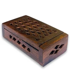 Rosewood Box Perforated Box w/ Brass Edges - for Amber Resin and more ....