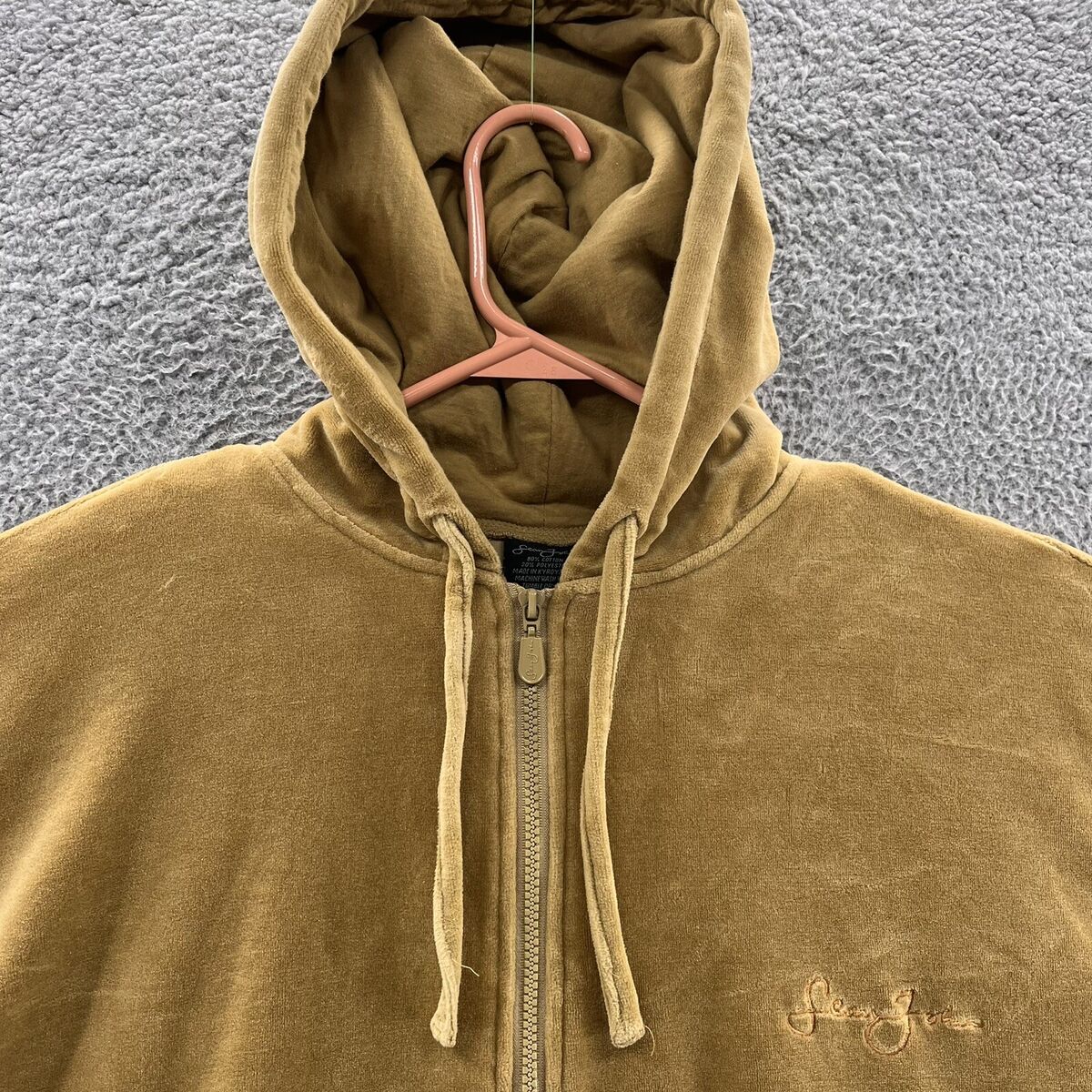 VINTAGE Sean John Jacket Men 3XL Yellow Velour Hip Hop Punk VINTAGE Sean John Jacket Men 3XL Yellow Velour Hip Hop Punk