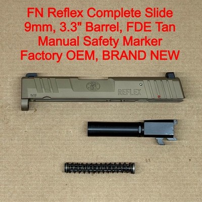 NEW FN Reflex Complete Slide 9mm 3.3'' OEM FDE PVD Micro Compact Manual Safety