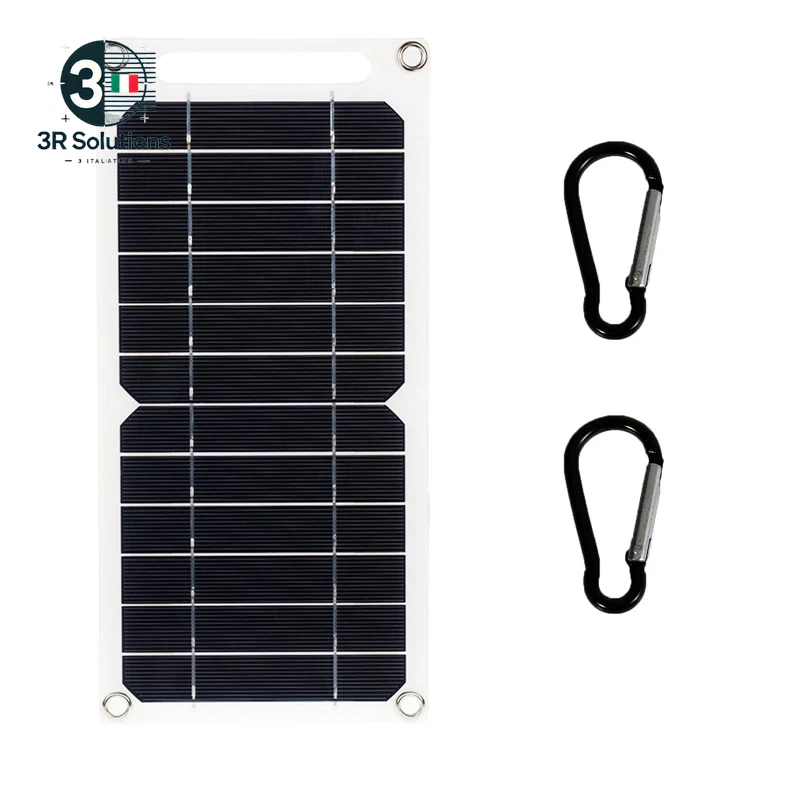 Caricabatterie Solare Portatile 30W Con Porte USB-C E USB-A - Impermeabile IP68, Per Telefoni E Power Bank - Ideale Per Campeggio