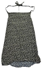 American Eagle Daisy Print Halter Mini Dress Womens Small Black Floral