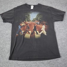 The Beatles Abbey Road Shirt Mens Large Black Band Tee Graphic Apple Corps 2005