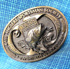 Bass Anglers Sportsman Society 20 Year LE Belt Buckle Fisherman Vtg 1987 .DBD826