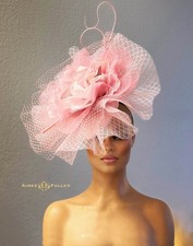 Kentucky Derby Hat Dusty Pink Mauve Rose Fascinator Melbourne Cup Breeders Cup