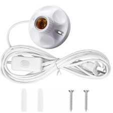 10FT Light Bulb Base with Cord E26/E27 Light Socket with On/Off Switch, 110V-250