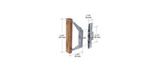 Juego de manijas de puerta correderas de vidrio con cerradura interna de madera/aluminio con orificio de tornillo de 3-1/2"