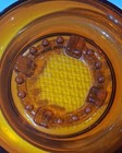 Vintage Large Amber Glass Ashtray Cigarette Cigar - 8 in. Table Top - Heavy — photo 4