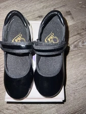 Stelle Patent Leather Black Dance Tap Shoes 9 MT Toddler New