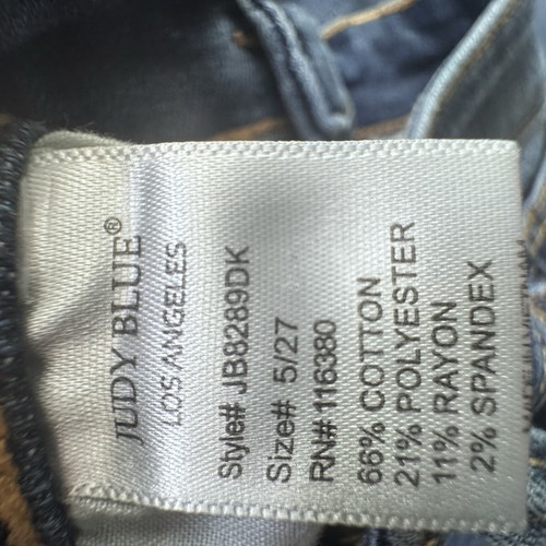Judy Blue Jeans Relaxed Fit Women's 5/27 Distressed Dark Wash Stretch 27x26 - Picture 8 of 8
