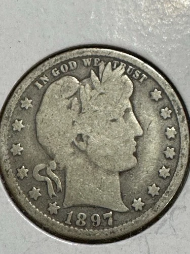 1897-o Barber Quarter, Tough Date, Free Shipping