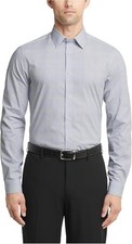 Calvin Klein Men's Dress Shirt Slim Fit Non Iron Herringbone - 15.5 32/33 M