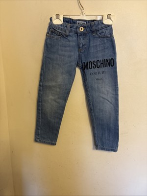 Moschino Kid Boy s 4 Years Blue Jeans 5 - Pockets Logo Made In Italy
