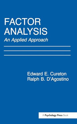 Faktorenanalyse: ein angewandter Ansatz - NEU Ralph B. D'agos 2017