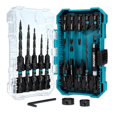 Countersink Drill Bit Set, 19 PCS Tapered Drill Bits for Woodworking, Counter Si