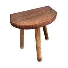 French vintage rustic  wooden milk stool from Loire Valley, France