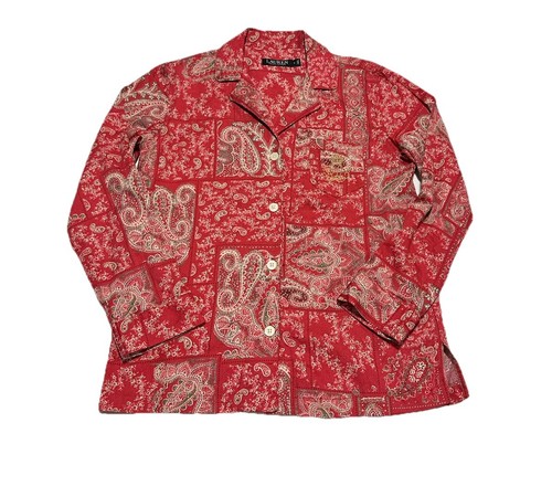 Lauren Ralph Lauren Women’s Red Paisley Shirt & Pant Pajama Set Small - Picture 2 of 6