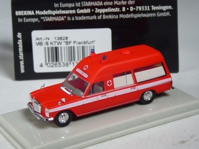(YG-50) Brekina Starmada 13828 Mercedes /8 KTW Feuerwehr Frankfurt, 1:87 in OVP