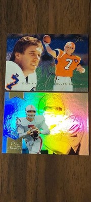 John Elway BRONCOS 1995 Flair #61 & 2014 STANFORD Retro Refractor #176 NFL Cards