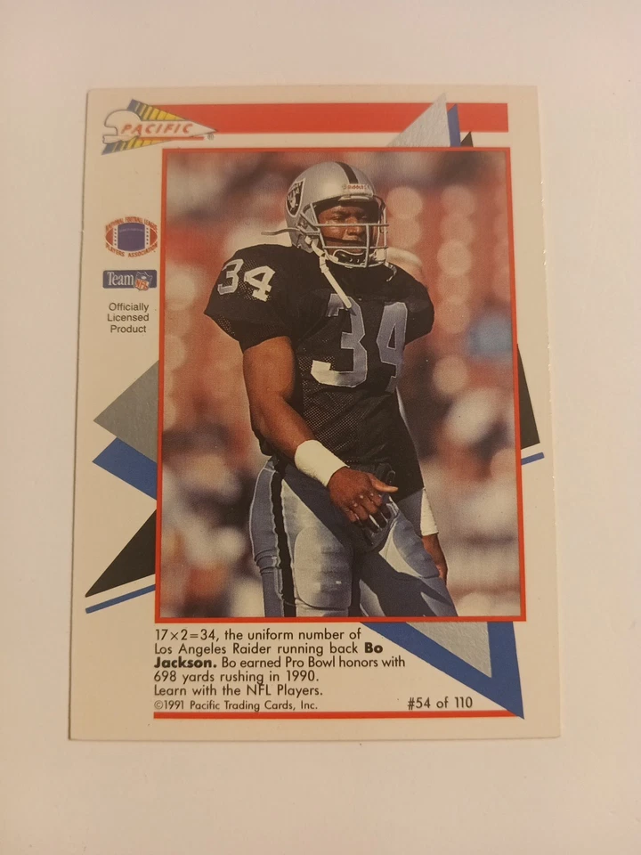 Tarjetas Pacific Flash 1991 - Bo Jackson #54 Foto 3 de 4
