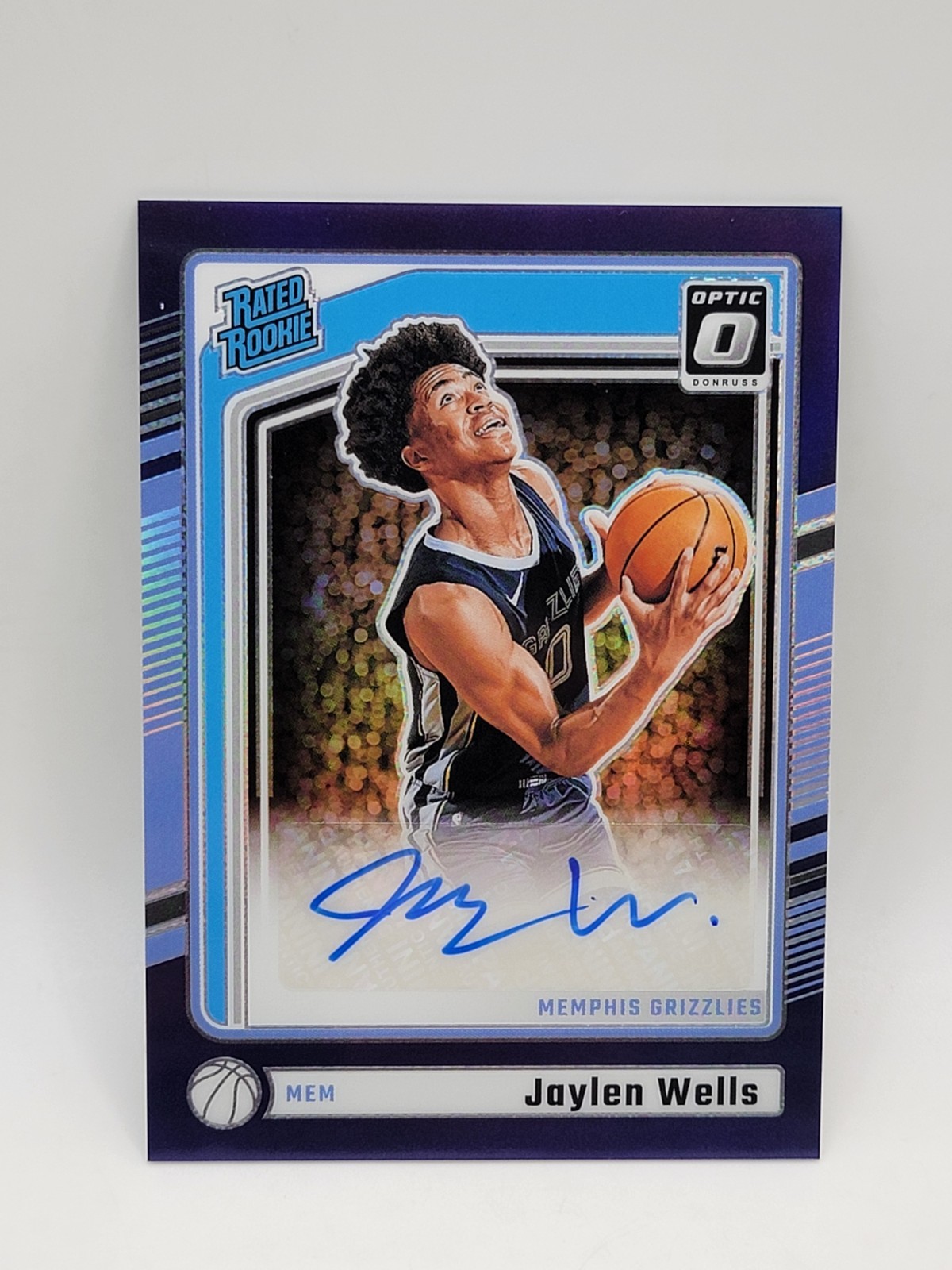 JAYLEN WELLS 2024-25 DONRUSS OPTIC RATED ROOKIE Purple Auto