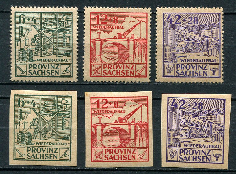 Germany - AMG - Soviet Zone - Saxony : Reconstruction sets from 1946 - mint
