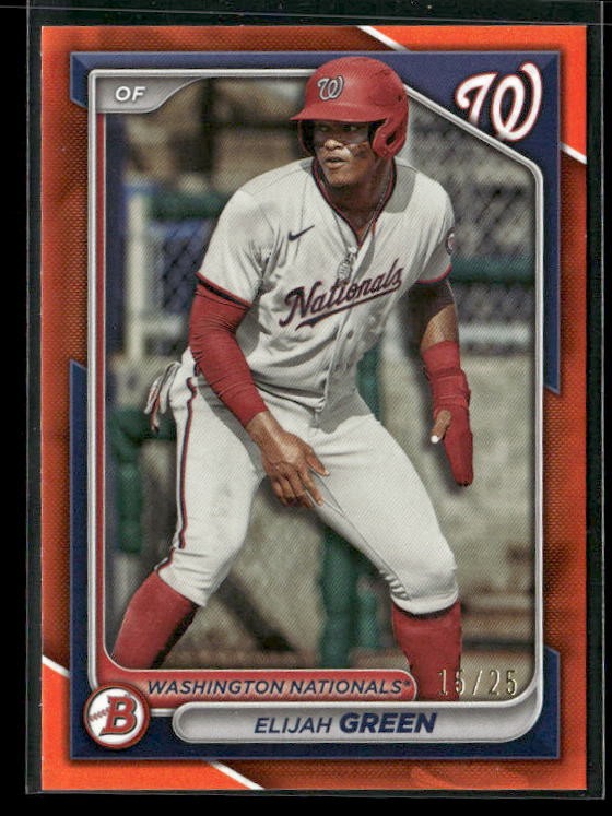 2024 Bowman Prospects Orange #BP-72 Elijah Green Washington Nationals