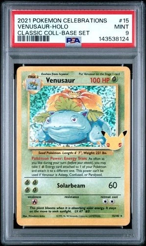 2021 POKEMON CELEBRATIONS CLASSIC COLL #15 VENUSAUR-HOLO PSA 9