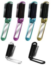 6 PCS Folding Travel Hairbrush Set with Compact Mirror for Women - Mini Pocke...