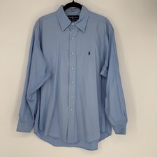 RALPH LAUREN LIGHT BLUE LONG SLEEVE BUTTON DOWN SHIRT LARGE 100 COTTON