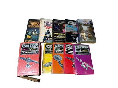 VTG Star Trek Log Books 1-4 Complete W Collector Box Alan Dean Foster Plus Other