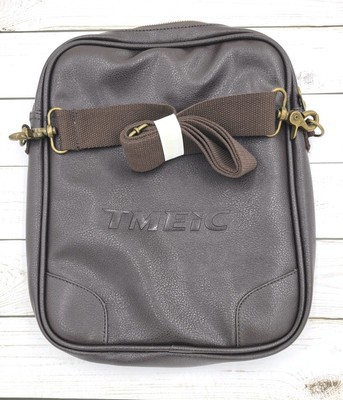 Leed's TMEIC Leather Shoulder Messenger Bag with Adjustable Strap Brown