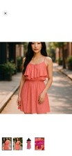 Lilly Pulitzer Dress Target Medium Jungle Orange Pink Giraffe Flounce Sleeveless