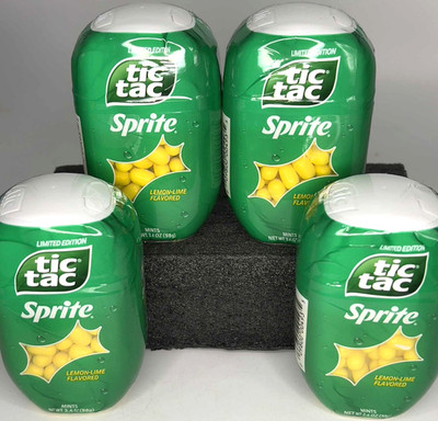 4 Limited Edition Sprite Tic Tac Lemon Lime Flavor 3.4 oz each NEW BB 6/10/25