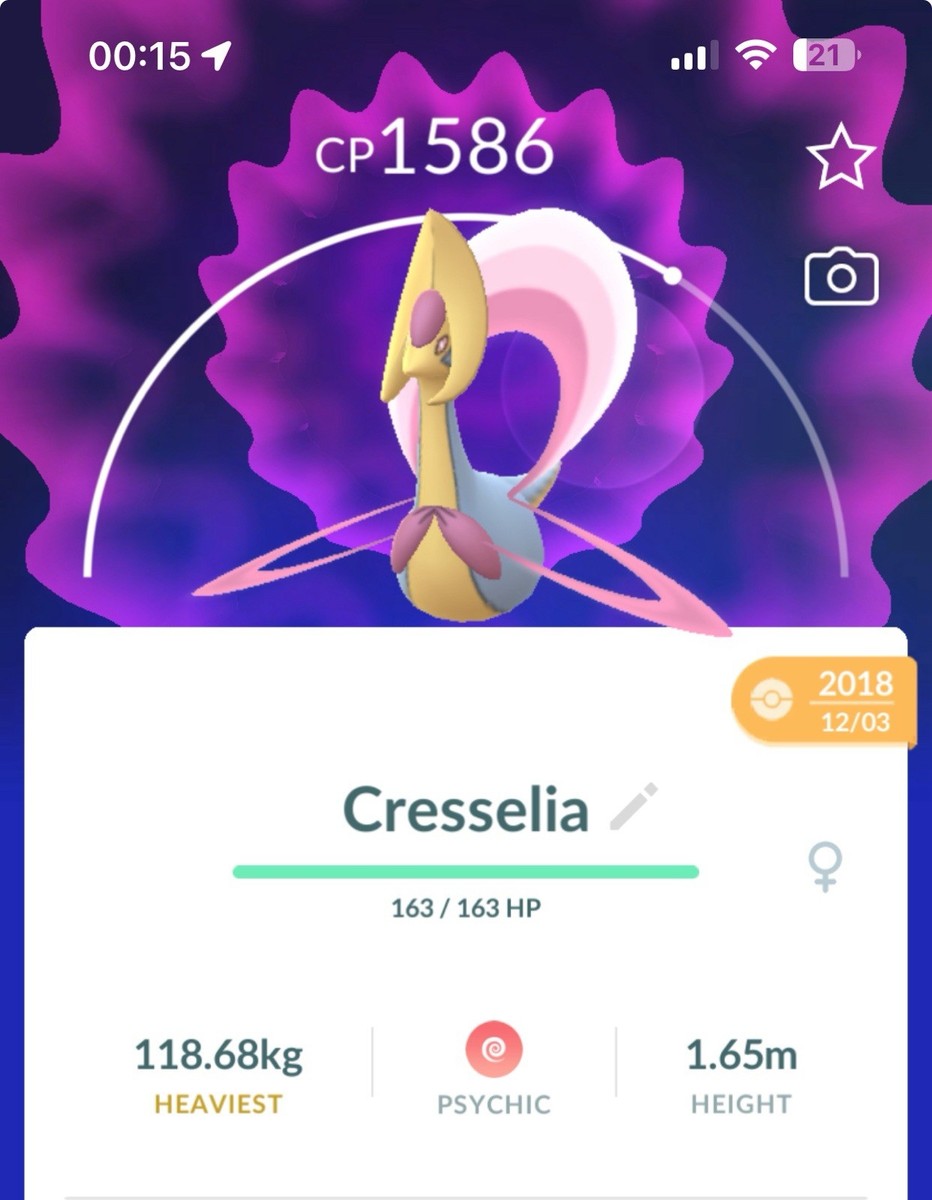 Cresselia 2018 2019 Pokemon GUARANTEED LUCKY Gen4 Go Pokémon Read