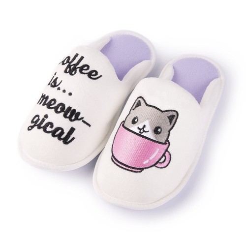 Handcraft Staycation NYC Ladies Funny Quote Scuff Slipper, Plush Non Slip... - Photo 1/6