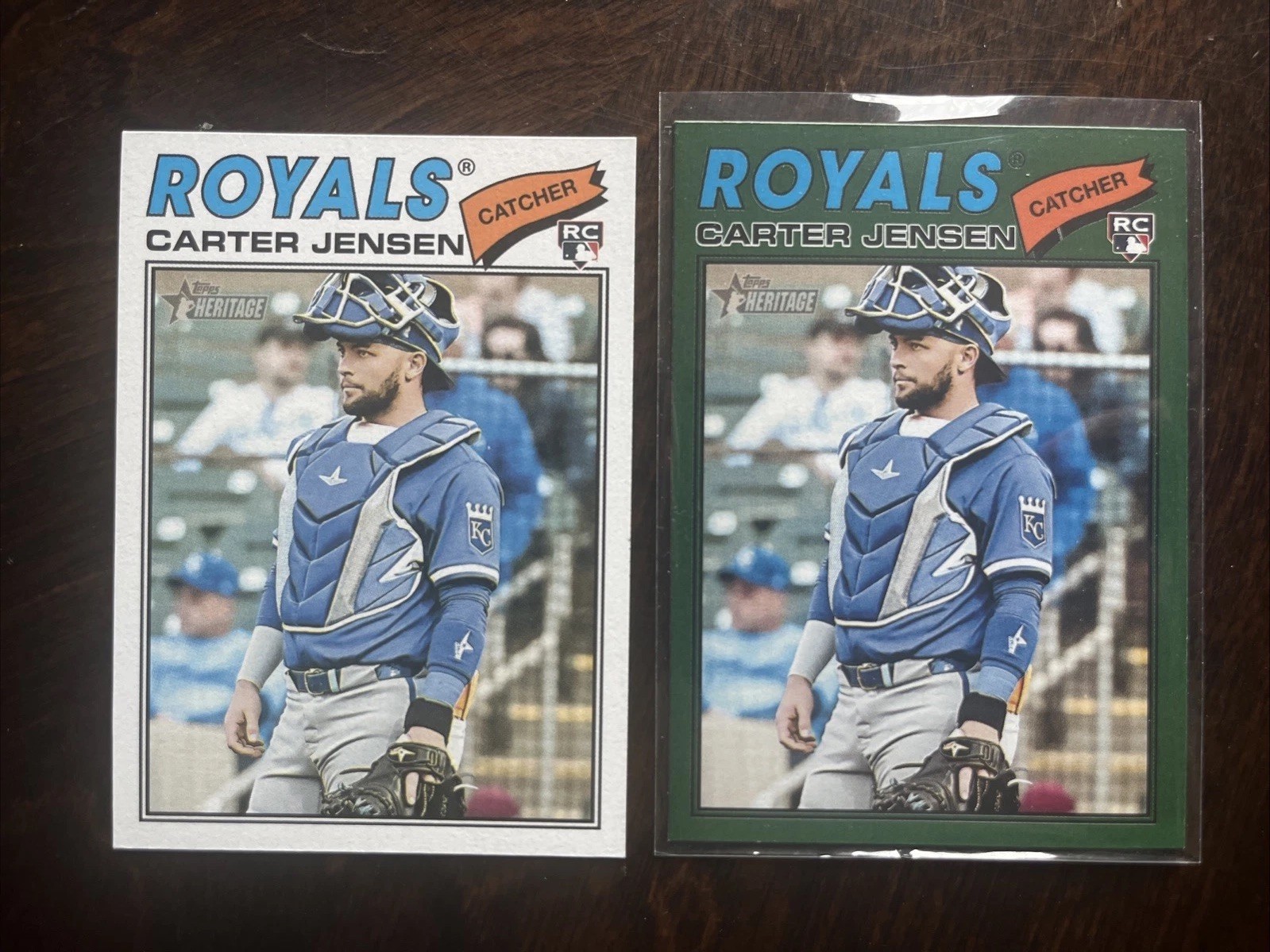 2026 Topps Heritage #199 CARTER JENSEN (RC) Royals - Dark Green Border + Base