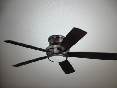 Craftmade Tempo 52 in LED Ceiling Fan Flush Mount Oiled Bronze w/ Remote & Light