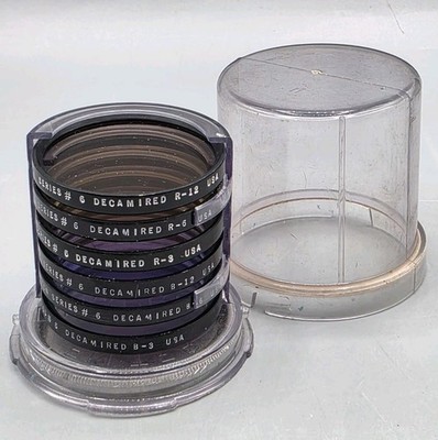 VINTAGE Tiffen Series 6 Decamired Filter Set of 6 - R12 R6 R3 B12 B6 B3 w/ Case