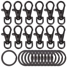 24pcs Metal Swivel Clasps Lanyard Snap Hook Premium Lobster Claw Clasp Keycha...