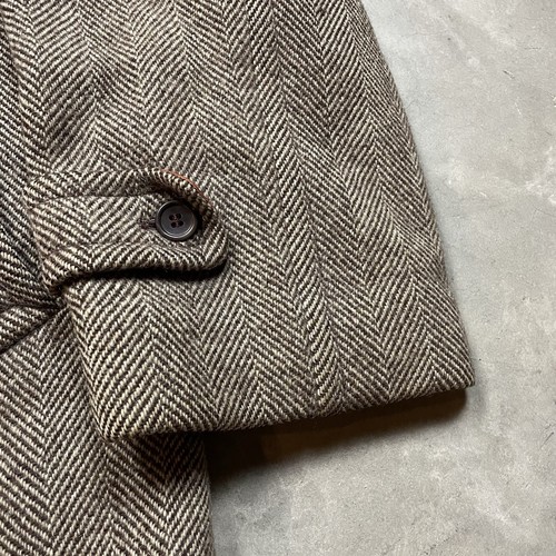 Vintage 60s Tweed Wool Overcoat Top Coat 42 Men’s Herringbone Atomic Alpagora - Picture 8 of 18