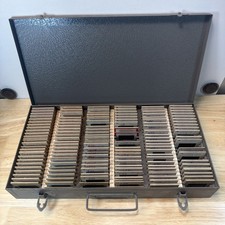 Vintage BRUMBERGER 35mm 150 Slot Slide Metal Case Holder Contains Slides