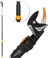Fiskars Powergear X Telescopic Tree Pruner UPX86, Non-Stick Coated, Steel Blade/
