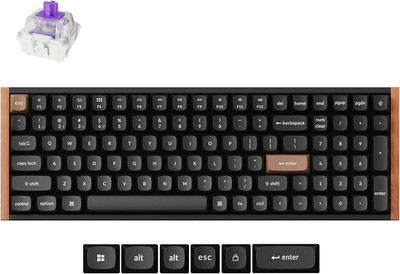 Keychron K4 HE 96% Wireless Hall Effect Keyboard NumberPad WoodAccentFrame Black