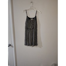 Ann Taylor LOFT Womens Black White Floral Geometric Spaghetti Strap Dress Small